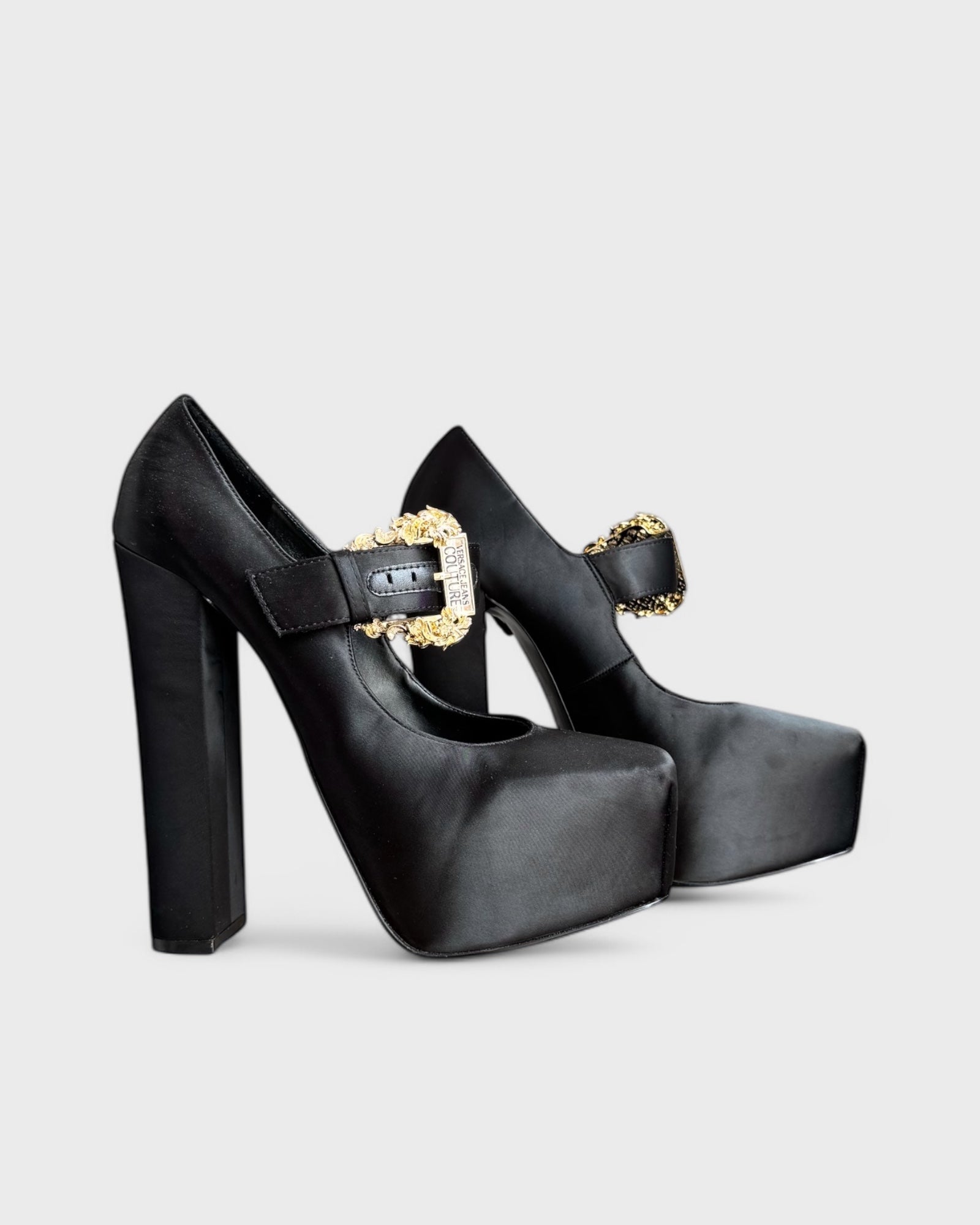 Versace Black Platform Maryjane, 40