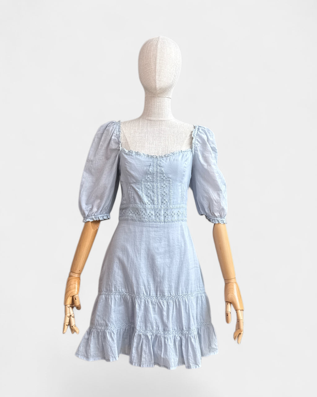 Reformation Puff Sleeve Cotton Dress, 6