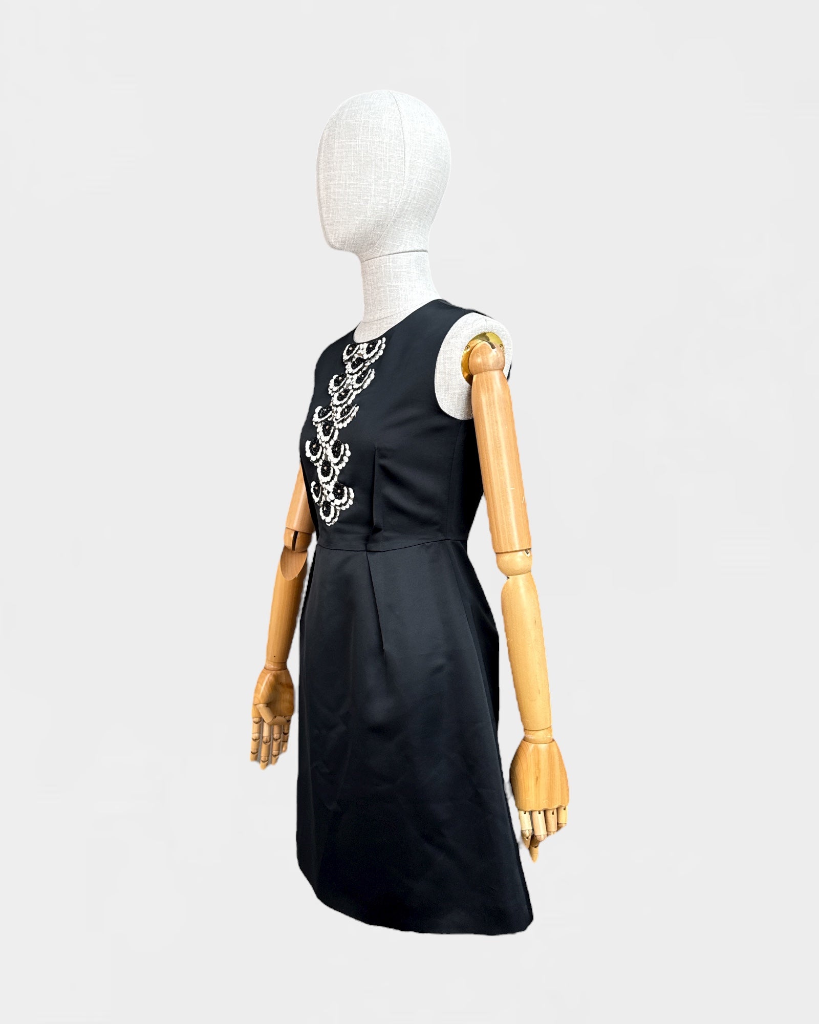 MaxMara black satin dress, S