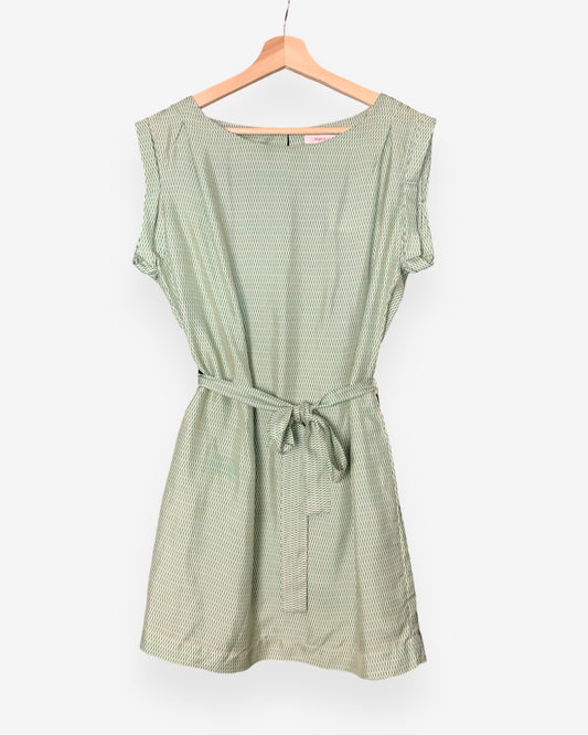 Virginie Castaway green patterned silk dress