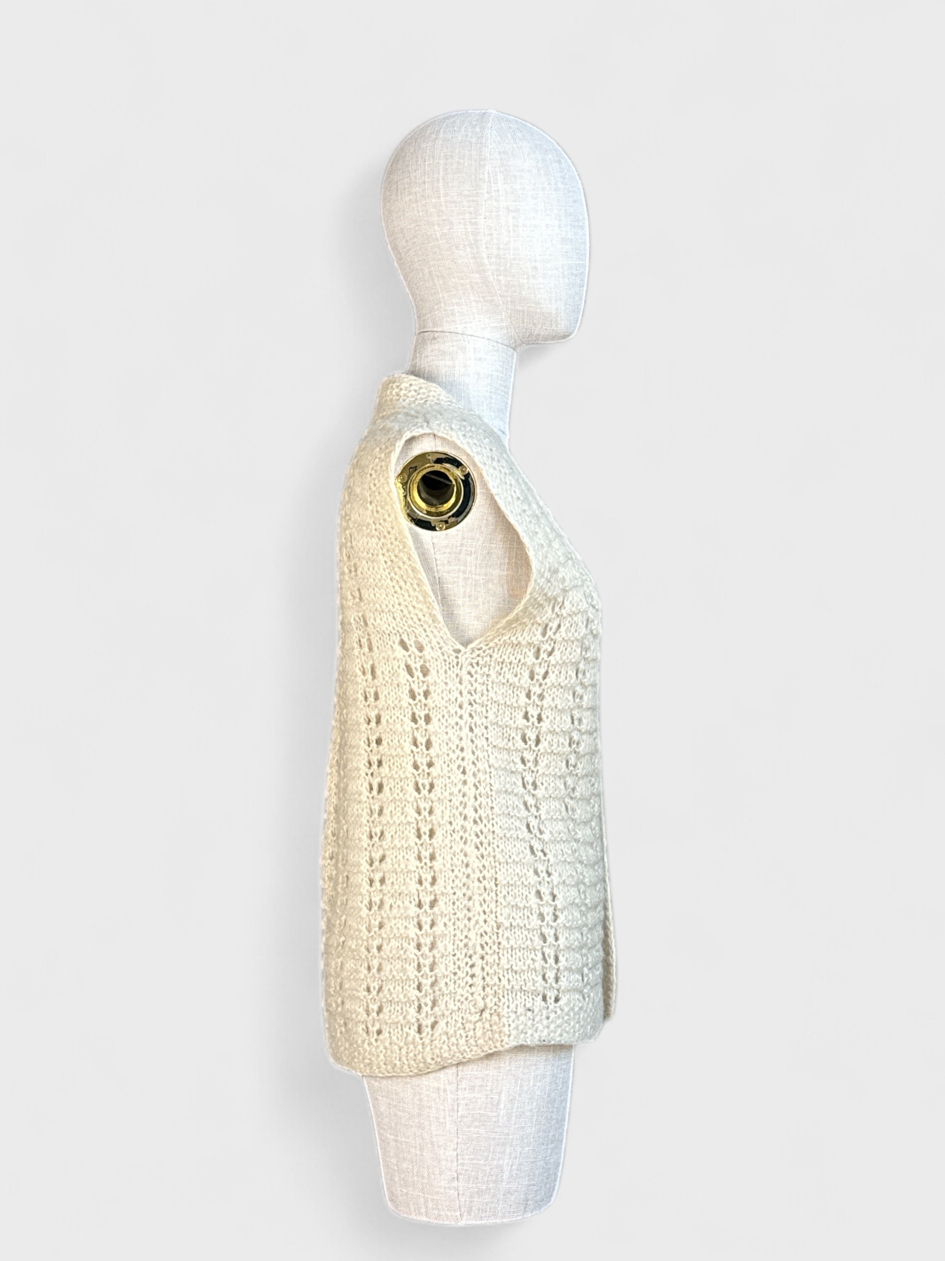 Débardeur tricot Blanc crème