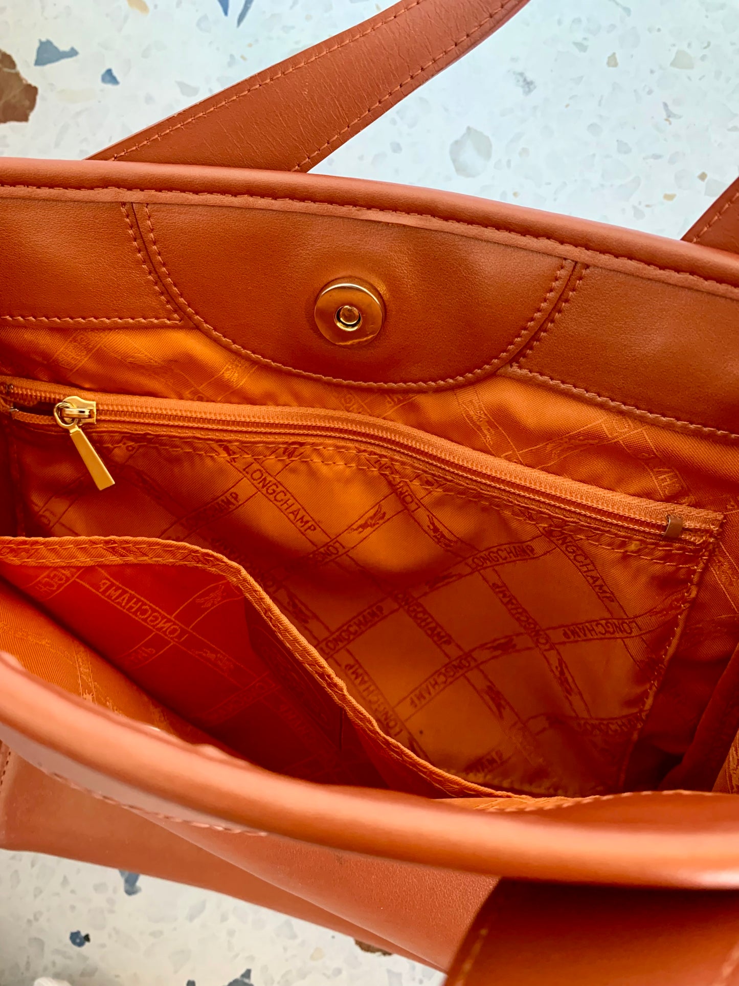 Longchamp burnt orange bag